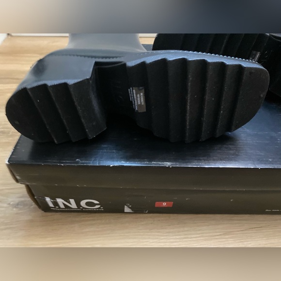 🔥🔥New in Box Chunky Grunge Everett INC Moto Square-Toe Black Waterproof Boots - Picture 6 of 10